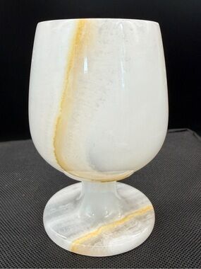 White Onyx Goblet with Honey Veining 3.5” tall